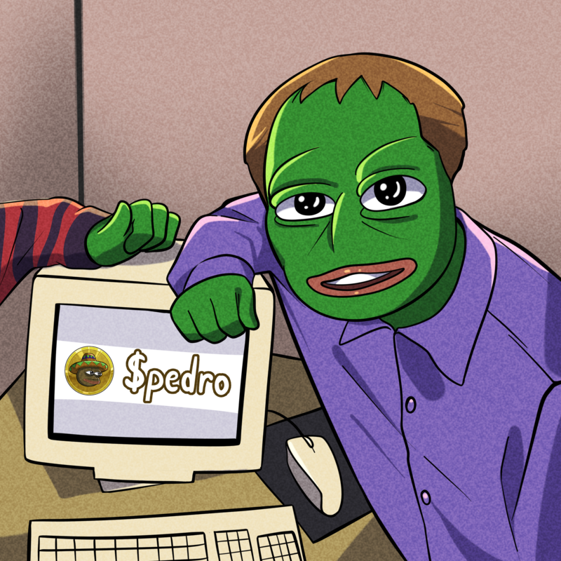 Young Elon but it says $PEDRO instead of PayPal