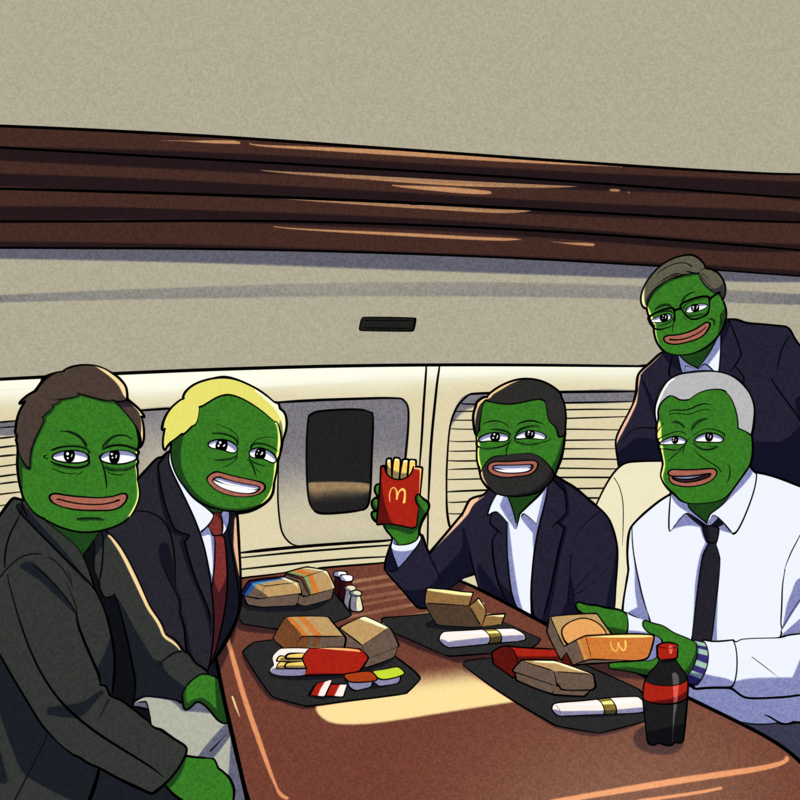 Trump team on Air Force One, Pepe style